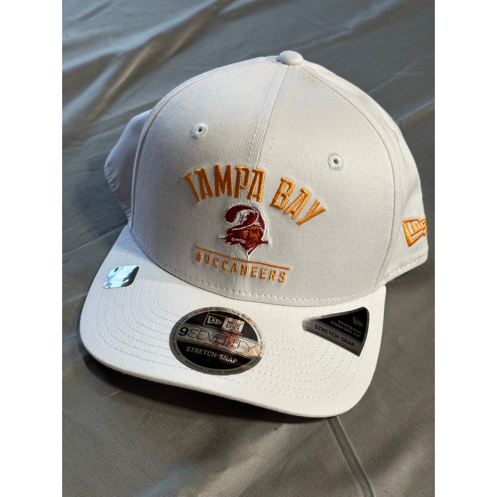 New Era 9SEVENTY Tampa Bay Buccaneers Hat White Stretch Snap NFL Mens Cap